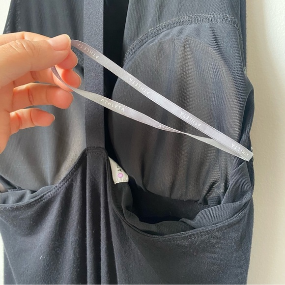 Athleta Black Halter Backless Dress Silk Blend Maxi Dress Size Small - Picture 9 of 13